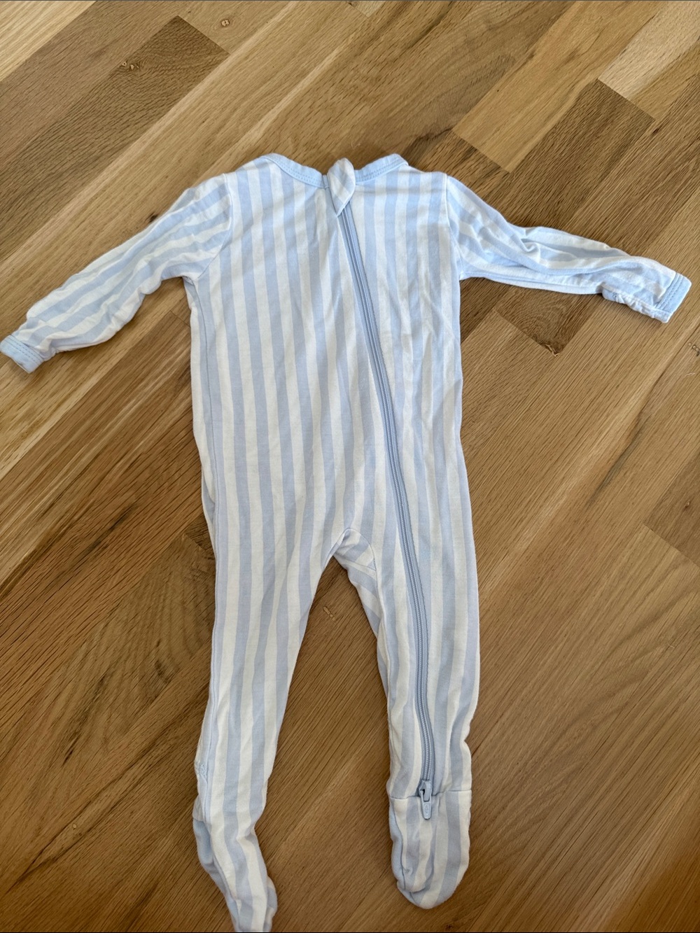 Kyte BABY Blue and White Striped Footed One-Piece
